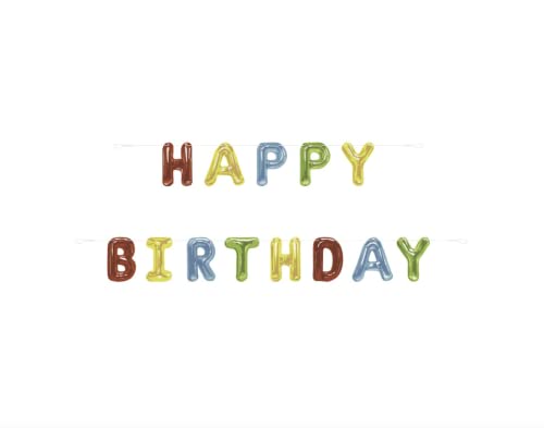 Unique Industries Happy Balloon Birthday Party Paper Letter Banner Set 9 ft, 2 Ct.