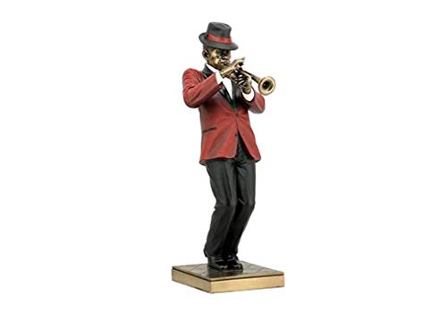 Unicorn Studio 12.25 Inch Trumpet Player Cold Cast Decorative Figurine, Bronze Color