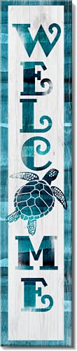 Spoontiques 18367 Welcome Sea Turtle Porch Sign, 40-inch Tall