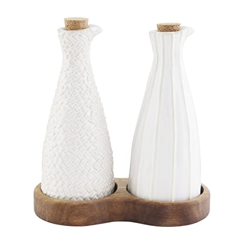 Mud Pie Textured Oil And Vinegar Set, 7 1/2-inch
