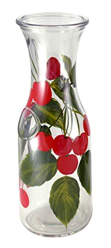 Grant Howard 52124 Cherries Hand Painted Carafe, 34 oz.