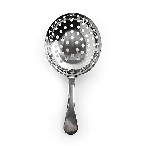 RSVP International Stainless Steel Retro Cocktail Strainer, 6.25" | Retro Design with Draining Holes | Strain Martinis, Cosmos, Margaritas, Manhattans & More | Dishwasher Safe