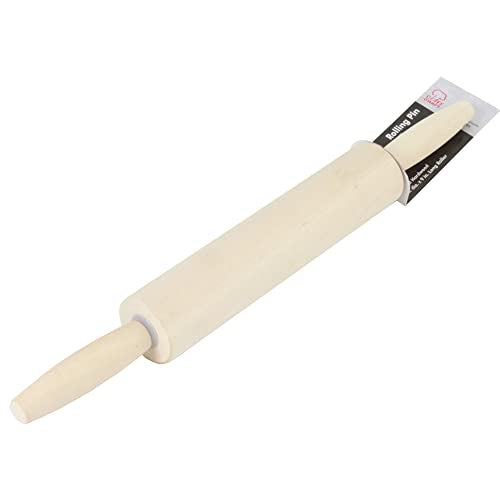 Chef Craft 1-Piece Wood Rolling Pin, 9-Inch, White