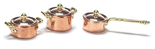 Aztec Imports Dollhouse Miniature 6-Pc. Copper Pot and Pan Set