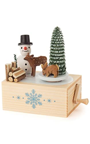 Alexander Taron 222-125 DREGENO Music Box - Turn The Crank and Winter Wonderland Will Play, Cream