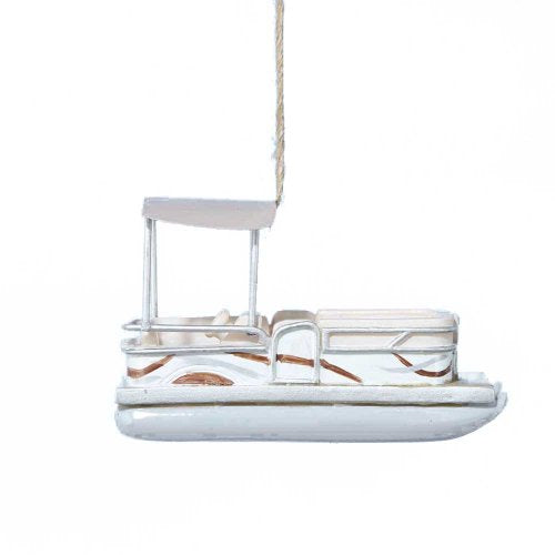 Kurt Adler Pontoon Boat Christmas Ornament