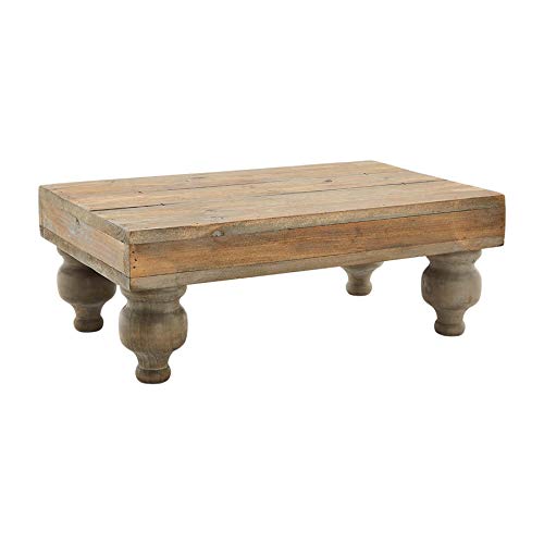 Mud Pie Wood Footed Serving Stand, 12 1/2" x 20 1/4", Brown