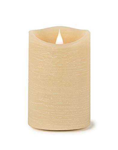 Melrose Wax, Plastic Simplux LED Designer Candle with 4 and 8-Hour Timer (5.5-inch Height, Cream)