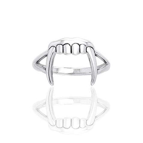 Silver Insanity Dracula's Bite - Vampire Fangs Teeth Sterling Silver Ring Size 7(Sizes 3,4,5,6,7,8,9,10,11,12,13,14,15)