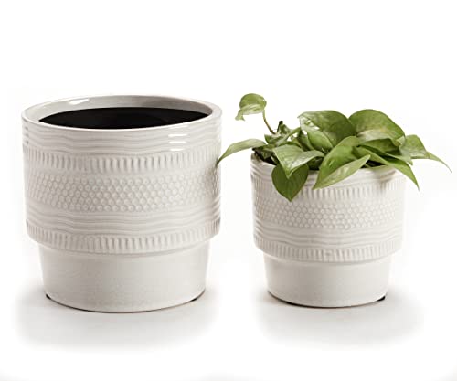 Giftcraft 717748 Natural Design Planters, Set of 2