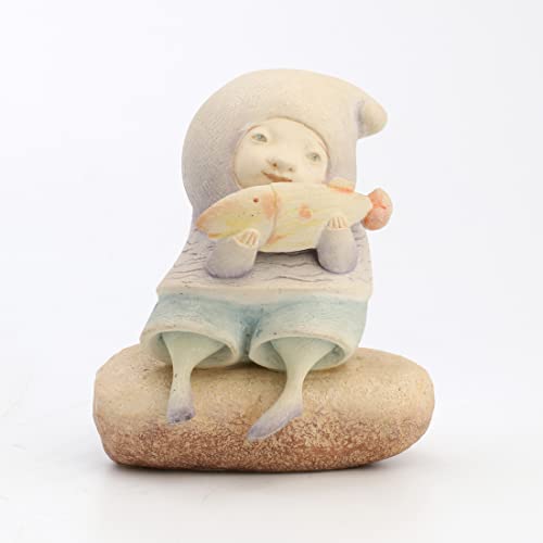 Unicorn Studio 4.75 Inch Tell Me About The Sea Fish Statue Figurine, Pastel Color