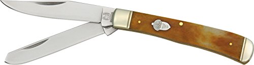 Blue Ridge Knives Rough Ryder Trapper Tobacco Bone
