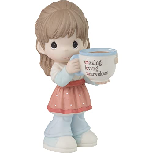 Precious Moments 223007E Mom, You‚Äôre Amazing Brunette Girl Bisque Porcelain Figurine
