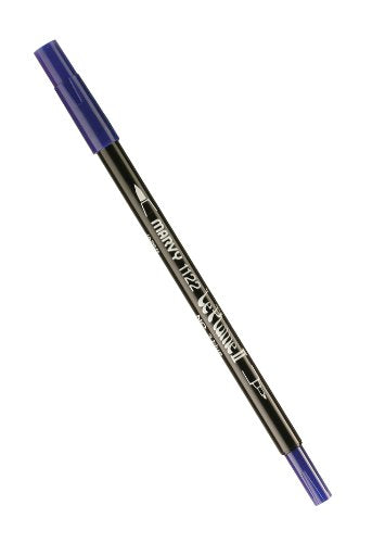 Uchida 1122-C-3 Marvy Extra Fine Tip Le Plume II Double Ender Marker Pen, Blue