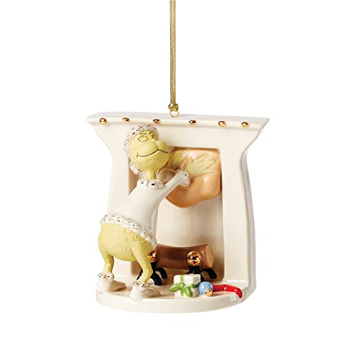 Lenox 2021 Gift-Stealing Grinch Ornament, 0.75 LB, Ivory