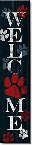 Spoontiques 18366 Welcome Pawprint Porch Sign, 40-inch Tall