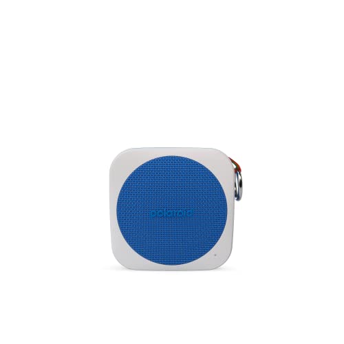 Exertis Polaroid P1 Music Player (Blue) - Super Portable Wireless Bluetooth Speaker Rechargeable with IPX5 Waterproof and Dual Stereo Pairing