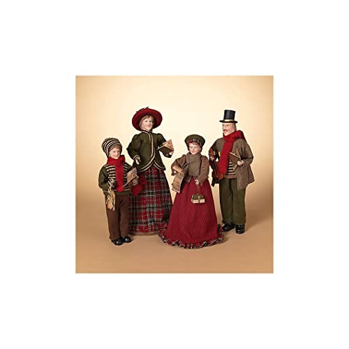 Gerson 2549990 Fabric Caroling Family, Set of 4, 20-inch Height