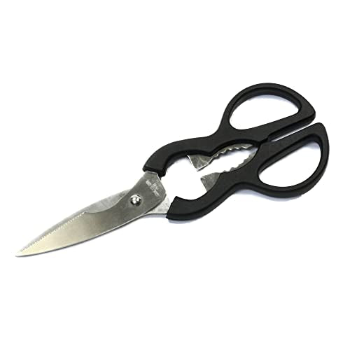 Chef Craft 1-piece Kitchen Scissors with Stainless Steel Blade, Comfort Grip, Black, 8-inch