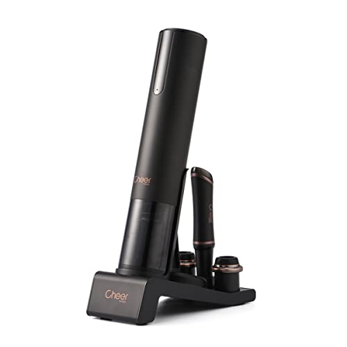 Cheer Moda Sommelier Full Automatic Rechargeable Electric Wine Opener Gift Set, Black and Bronze, Kitchen Accessories