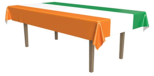 Beistle Irish Tablecover (green, white, orange) Party Accessory  (1 count) (1/Pkg)