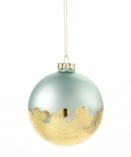 Giftcraft 681479 Christmas Dual Tone Ball Ornament, 4.25 inch, Glass