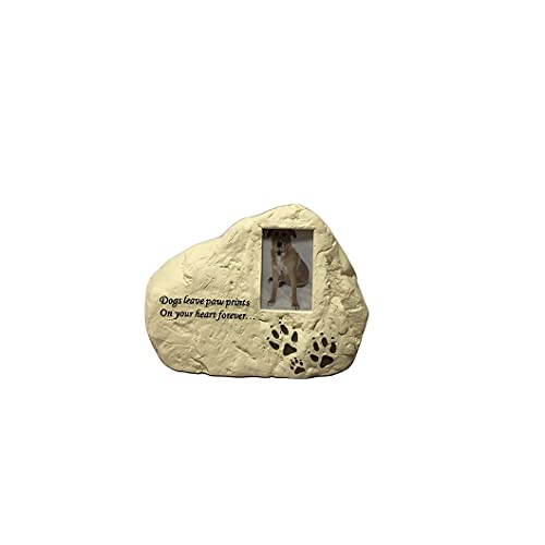 Comfy Hour Loving Memory Collection Dog Paws Decorative Pet Urn - Dog Leave Paw Prints On Your Heart Forever, Beige