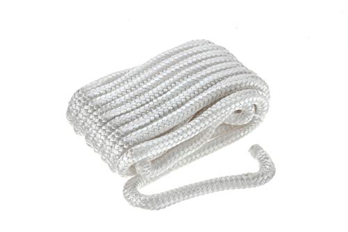 Land N Sea Distributing Double-Braid Nylon Dock Line w/Eye Splice, Pre-Shrunk, Heat Stabilized, 5/8 in. X 30 Ft, White