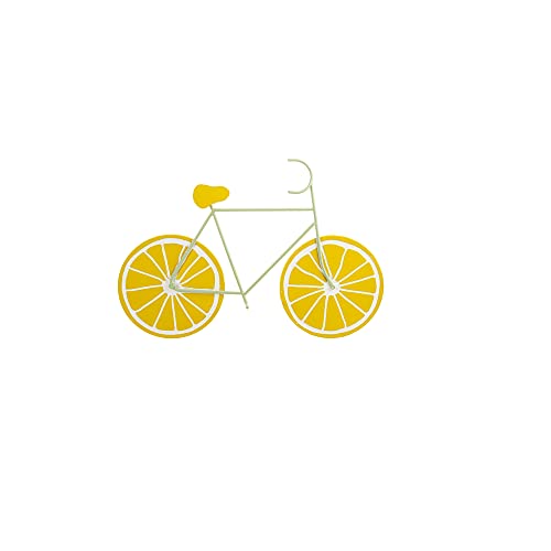 Ganz Lemon Slice Bike Wall Decor, Metal, 30 Inches Width, 2.5 Inches Depth, 20.25 Inches Height, Yellow