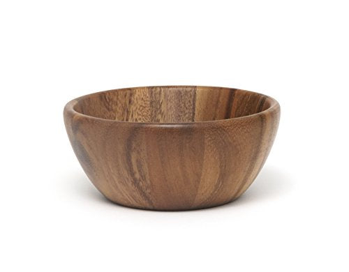 Lipper International 1153 Acacia Round Flair Serving Bowl for Fruits or Salads, Small, 6" Diameter x 2.5" Height, Single Bowl