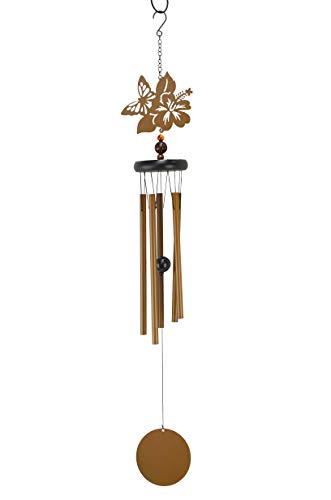 Red Carpet Studios 10454 Shadow Wind Chime, Medium, Bronze Butterfly