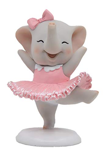 Comfy Hour Our Cute Elephant Friends Collection 5" Hand Made and Painted Polyresin Cute Dancing Ballet Elephant Pink Dress Figurine, Collectible Statue Desktop Decoration, Girl&