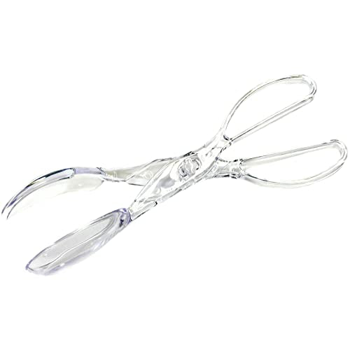 Chef Craft Premium Salad Scissor Tongs, 11.25 inch, Clear