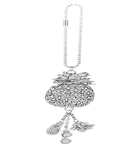 Ganz ER63062 Pineapple Car Charm, 3" H avg, Silver