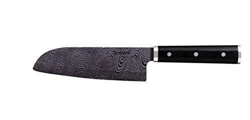 Kyocera KTN-160-HIP Advanced Ceramic Premier Elite Series 6" Santoku Knife Pakka Wood Handle-Black Blade
