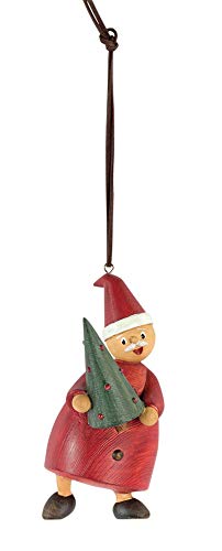 Melrose 81097 Resin Santa with Tree Hanging Ornament, 9-inch Height
