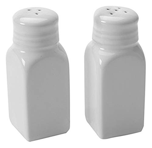 American Metalcraft CSP Salt and Pepper Shaker Set, Ceramic, 2-1/2oz. Capacity, 4" Height, 1-1/2" Width, 1-1/2" Length