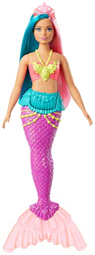Mattel Barbie Dreamtopia Mermaid Doll, 12-inch, Teal and Pink Hair
