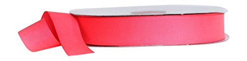 Ribbon Bazaar Neon Grosgrain 3/8 inch Pink 50 Yards 100% Polyester Ribbon