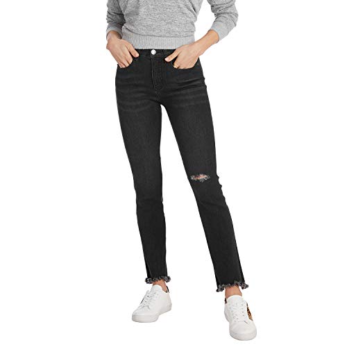 Mud Pie Women's Hyde Straight Leg Jeans,Medium,Black