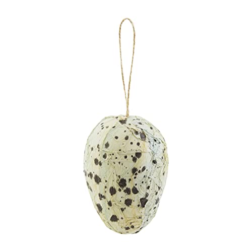 Mud Pie Paper Mache Egg Decor, 4" x 2.5", Blue Speckle