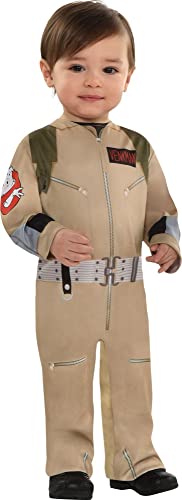 Amscan Party City Ghostbusters Halloween Costume for Babies, 6-12M, Includes Printed Jumper with Leg Snaps