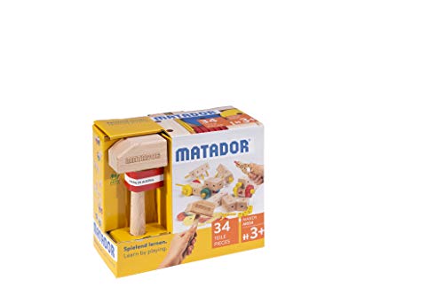 Ukidz Matador Maker M034 34-pcs Wooden Construction Set for 3+ Age (Made in Austria)