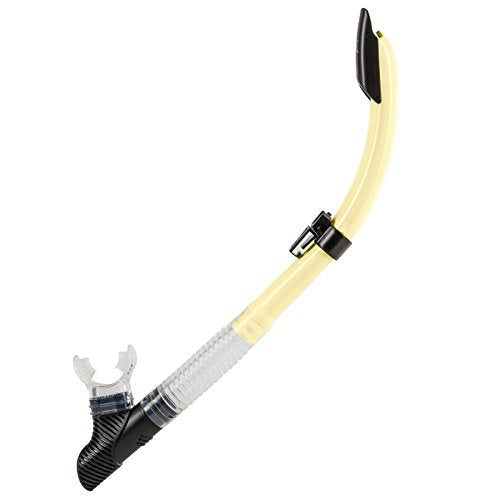 IST Semi Dry Snorkel with Flexible Tube, Splash Guard & Hypoallergenic Mouthpiece for Snorkeling, Scuba Diving (Light Yellow)