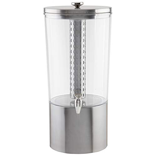 Tablecraft Upscale Beverage Dispenser, 5 Gal, Tritan & Stainless Steel with Nickel Plated ABS Faucet
