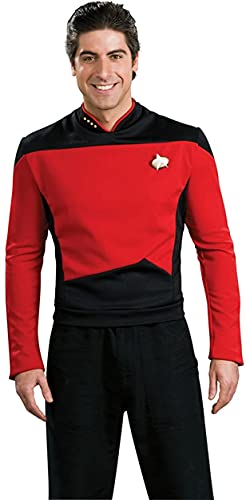 Rubie's mens Star Trek the Next Generation Deluxe Commander Picard Adult Shirt Costume Top, Red, Extra-Large US