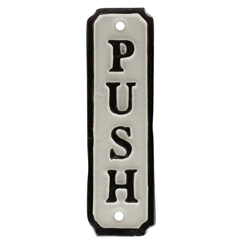 HomArt 21026-26 Push Sign, 5.25-inch Height, Cast Iron