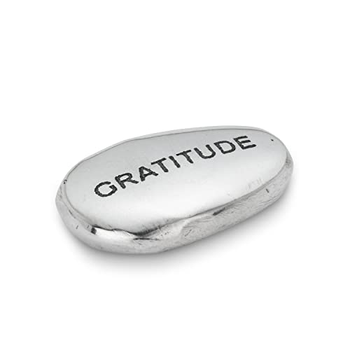 Abbott Collection  30-ALU-201 Engraved Pebble-Gratitude, Silver