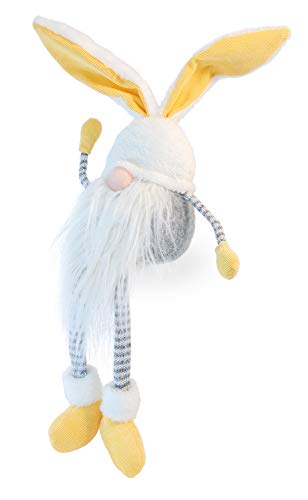 Boston International Decorative Easter Gnome Tabletop Figurine, 13-Inches, Chad Dangling Legs Bunny