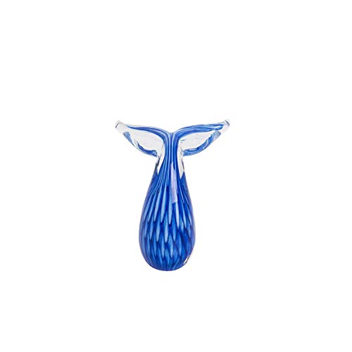 Beachcombers B22426 Clear Blue Whale Tail Glass Art, 4.25-inch High